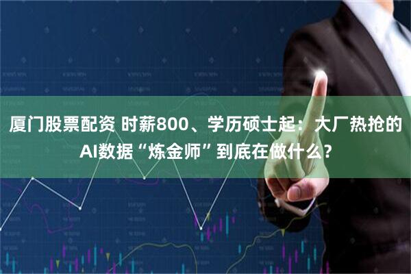 厦门股票配资 时薪800、学历硕士起：大厂热抢的AI数据“炼金师”到底在做什么？